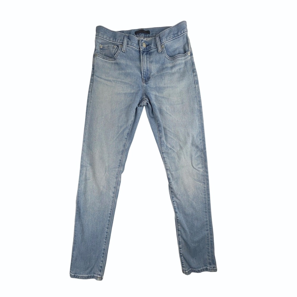 Uniqlo Jeans Mens 29x34 Slim Straight Kaihara Stretch Denim Light Blue